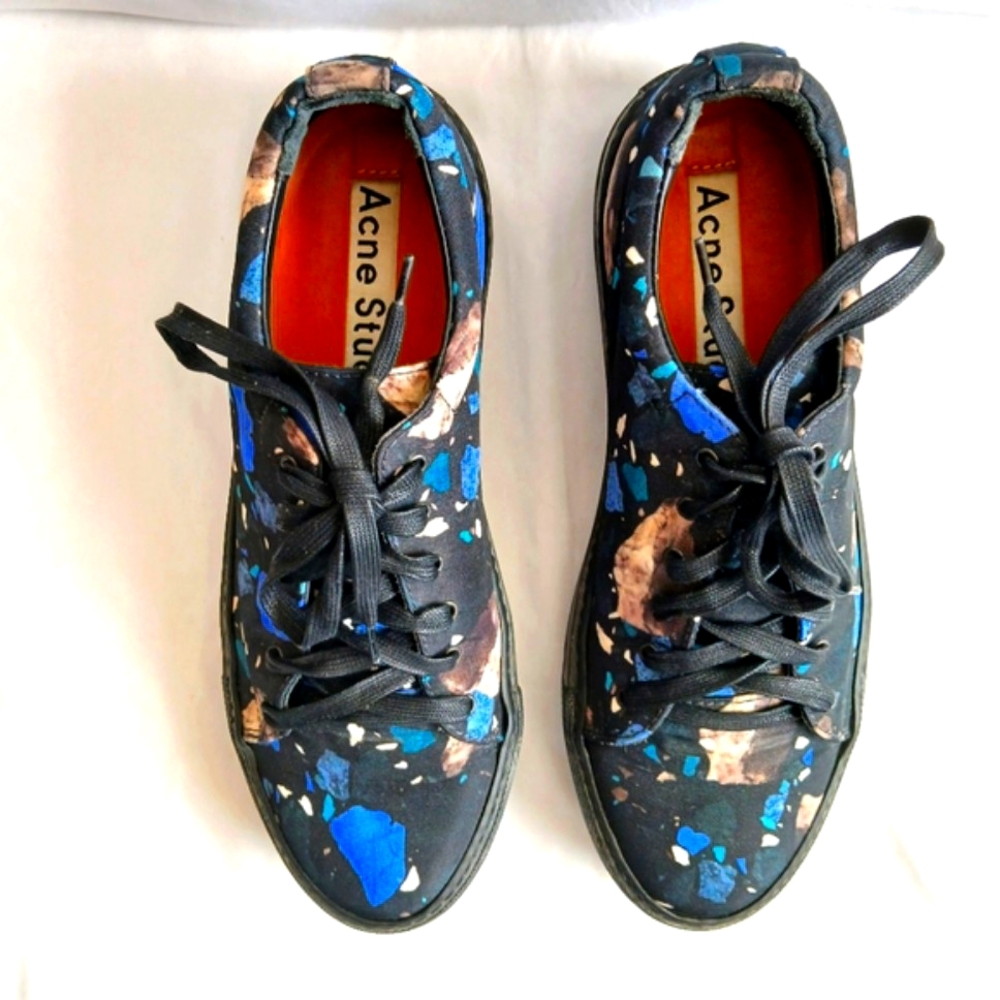 Acne Studios Premium Waxed Canvas Graphic Top Fashion Luxury Sneakers - Picture 5 of 6